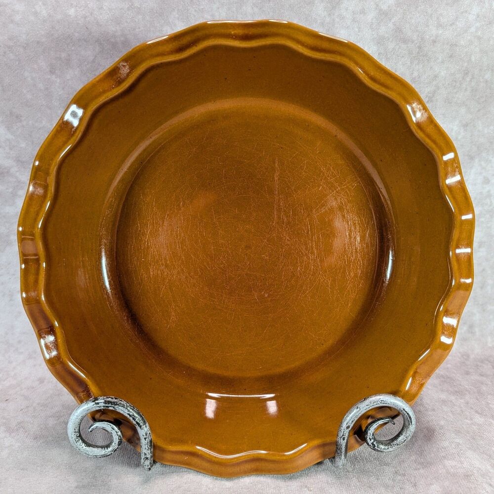 Emile Henry Pie Dish France Fluted Ceramic Brown Tart Quiche Pan Bakeware